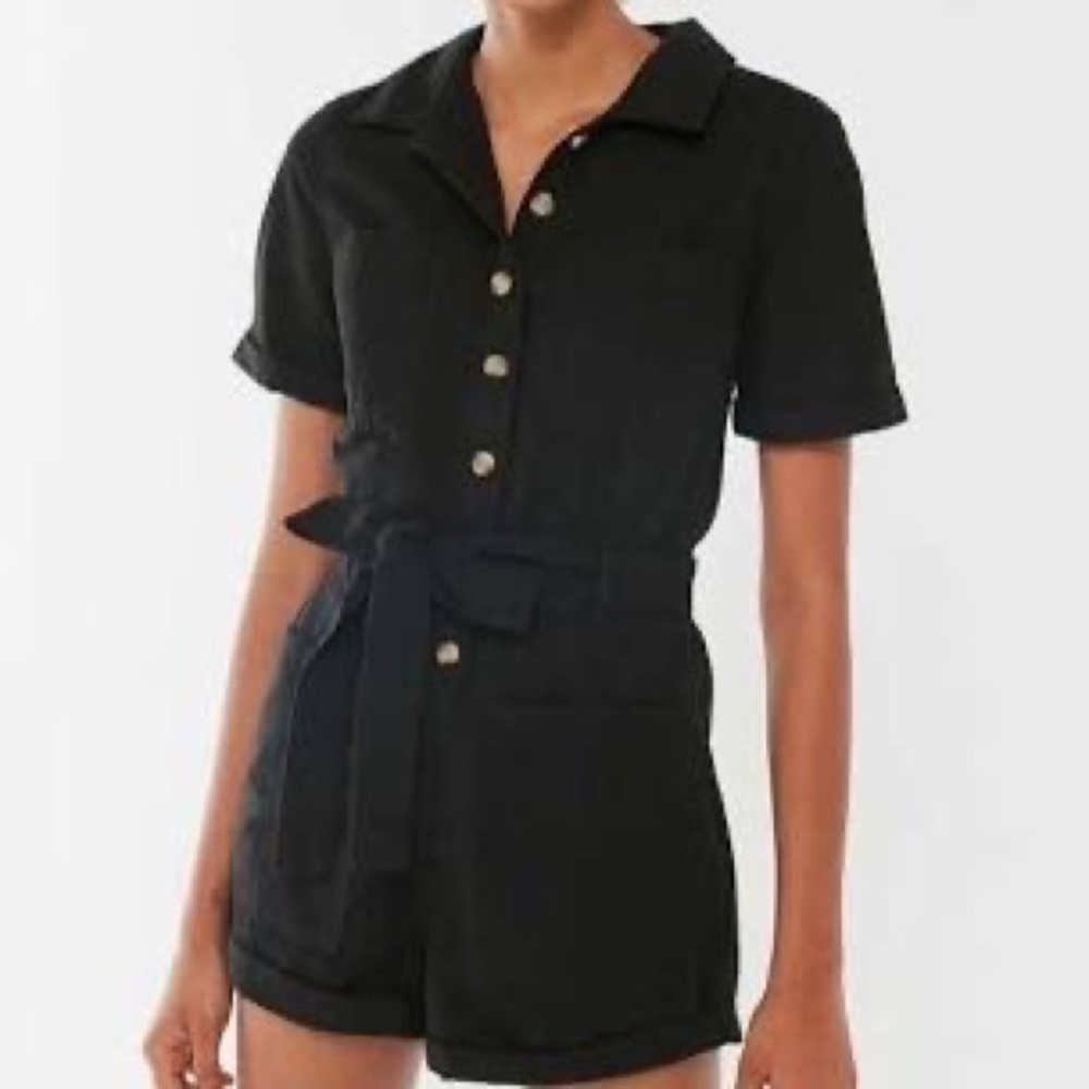 black utility romper